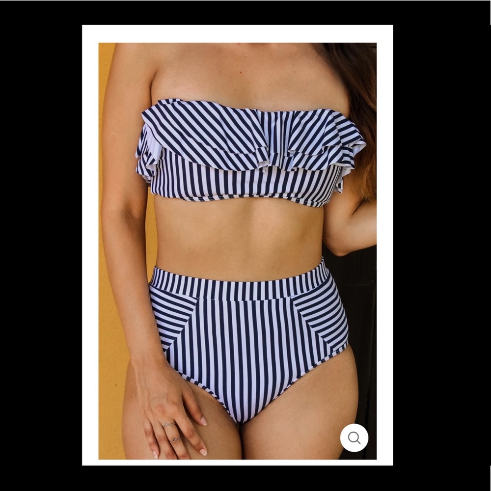 Black and white stripes swimsuit